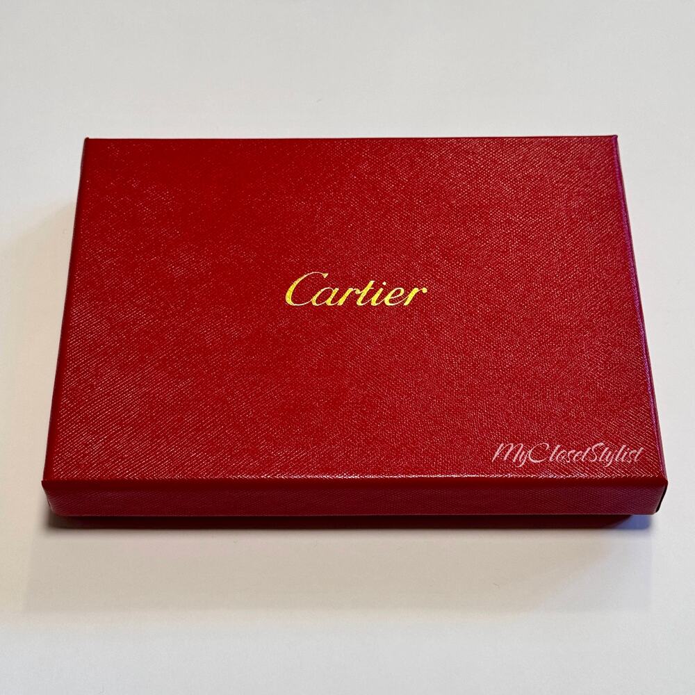 CARTIER Gold Logo Large Jewelry Gift Box NEW! 7"x5" Iconic Red Necklace Earrings